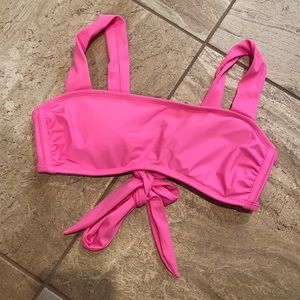 Hot pink bikini top with tie and padding